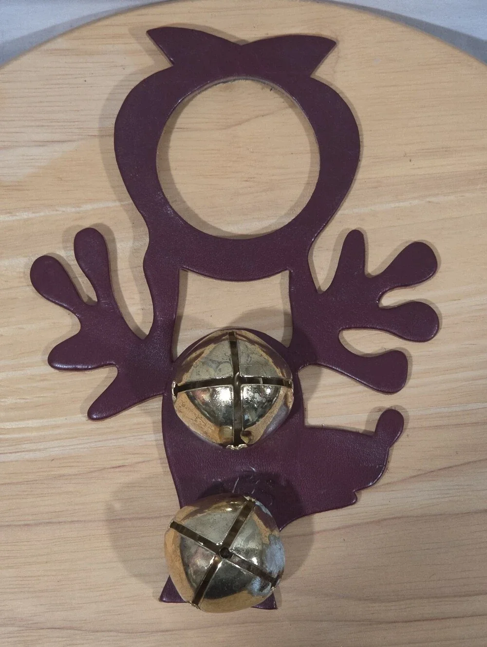 Vintage Amish Country Reindeer Brass Sleigh Bell Door Hanger USA
